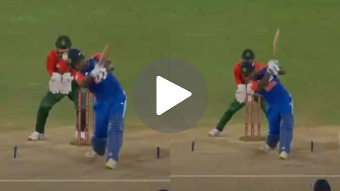 [Watch] Sanju Samson Smashes 5 Sixes In An Over, Treats Rishad Hossain Like A Baby Bowler